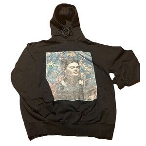 Frida Kahlo Hoodie Black Small Licensed Art Floral Embroidered Hood